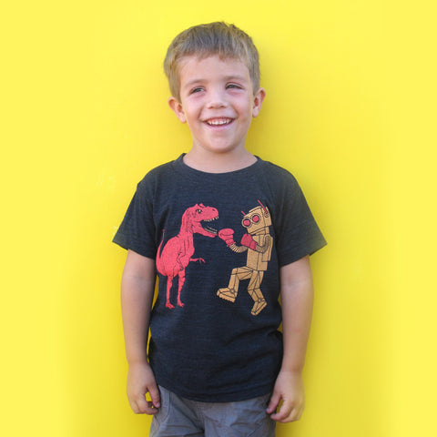 Robot vs Dinosaur T-shirt